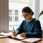 Home 6 중독상담사 자격증 재시험 준비 과정 - **"A focused university student, mid-twenties, with an organized study space. They are seated at a w...